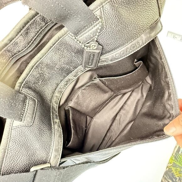 Coach F70926 Bleecker Legacy Black Pebbled Leather Slim Brief Bag w Strap Unisex - Picture 11 of 12